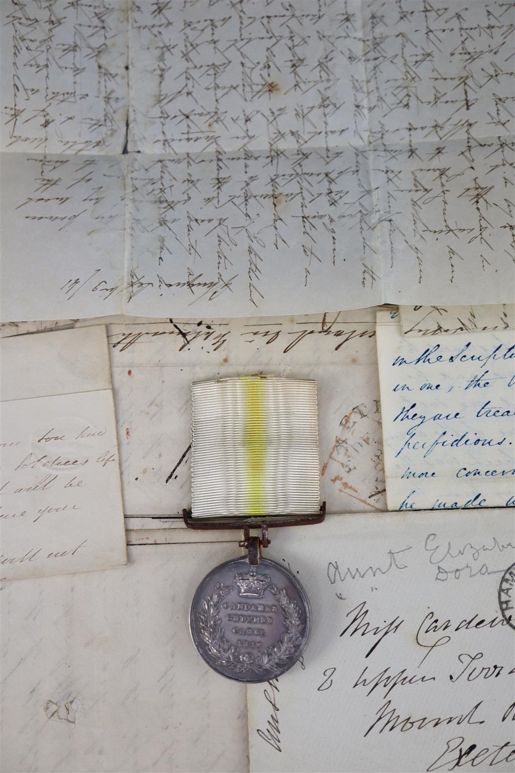 A Victorian Candahar Ghuznee Cabul medal to Assistant-Surgeon Edward Rotheram Cardew, 27th Bengal NI,